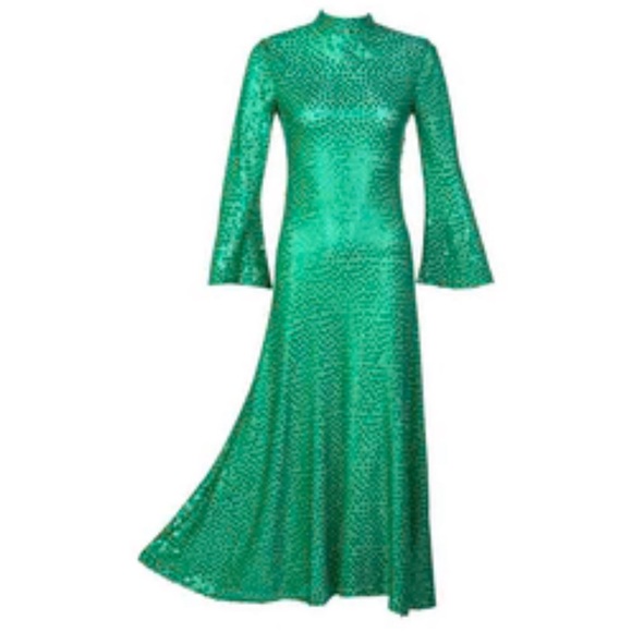 Saks Fifth Avenue Black Label Dresses & Skirts - Vintage Mollie Parnis Boutique 1960’s long emerald green sequin mock neck gown